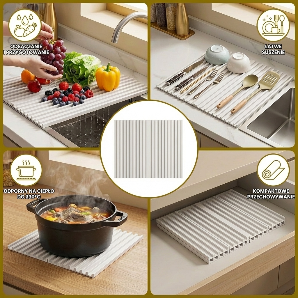 Składana mata silikonowa – odporna na wysoką temperaturę