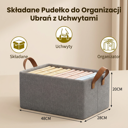 Składane Pudełko do Organizacji Ubrań z Uchwytami
