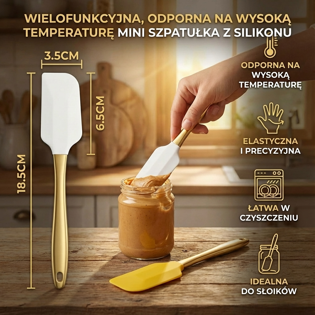 Wielofunkcyjna, Odporna na Wysoką Temperaturę Mini Szpatułka z Silikonu