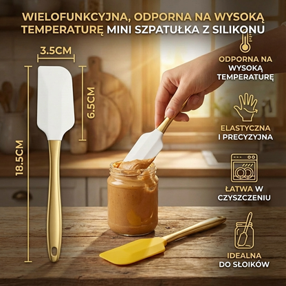 Wielofunkcyjna, Odporna na Wysoką Temperaturę Mini Szpatułka z Silikonu