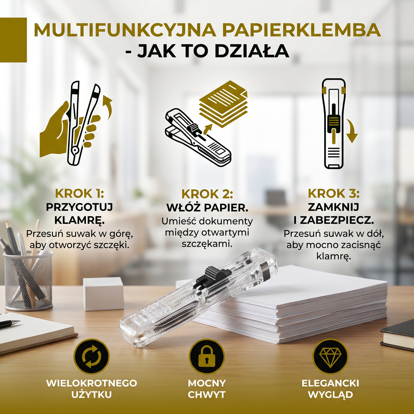 Multifunkcyjna Papierklemba – Praktyczny Pomocnik do Dokumentów i Papierów