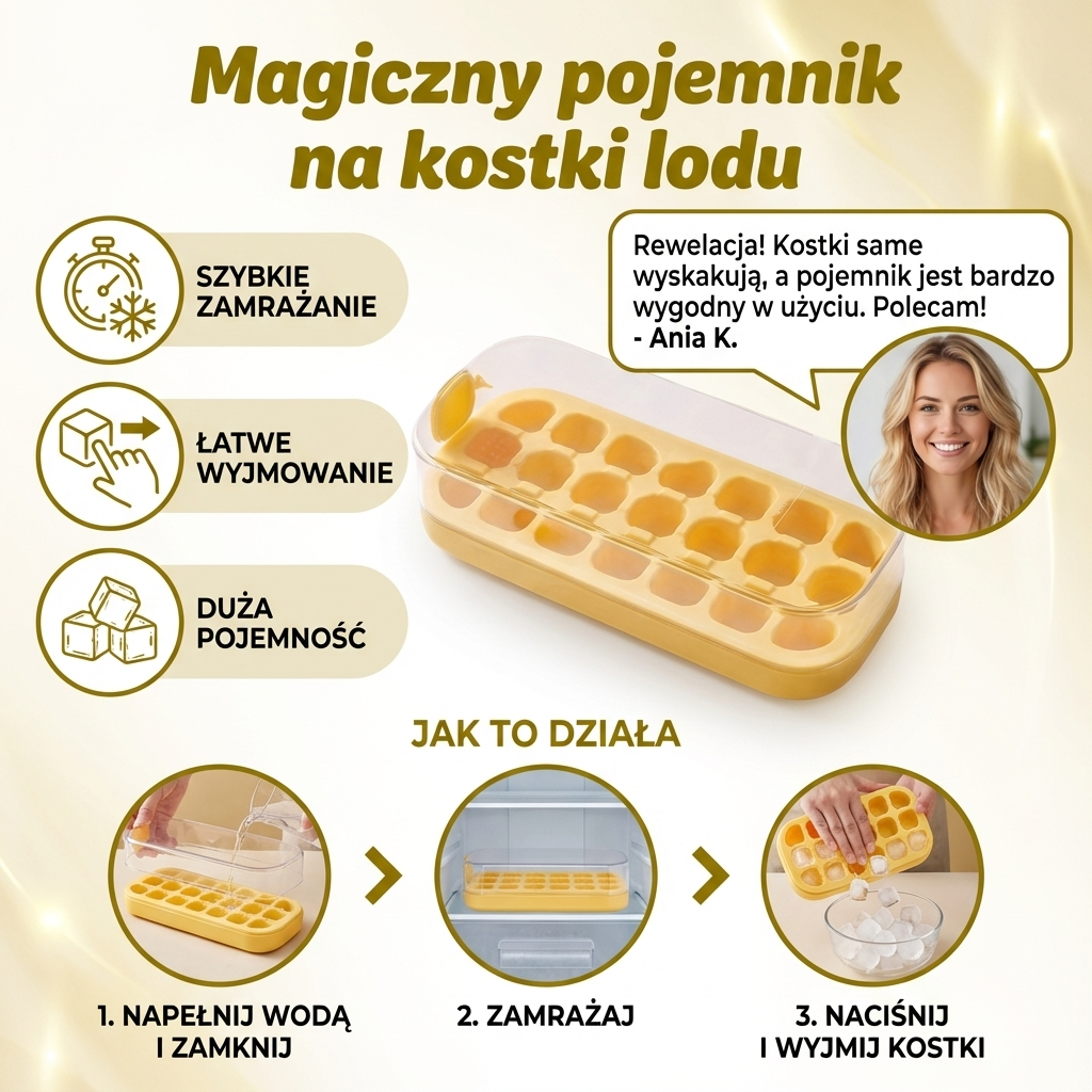 Magiczny pojemnik na kostki lodu