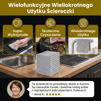 Wielofunkcyjne Wielokrotnego Użytku Ściereczki – Do Naczyń, Kuchni, Kuchenki i Grilla (20 Sztuk)