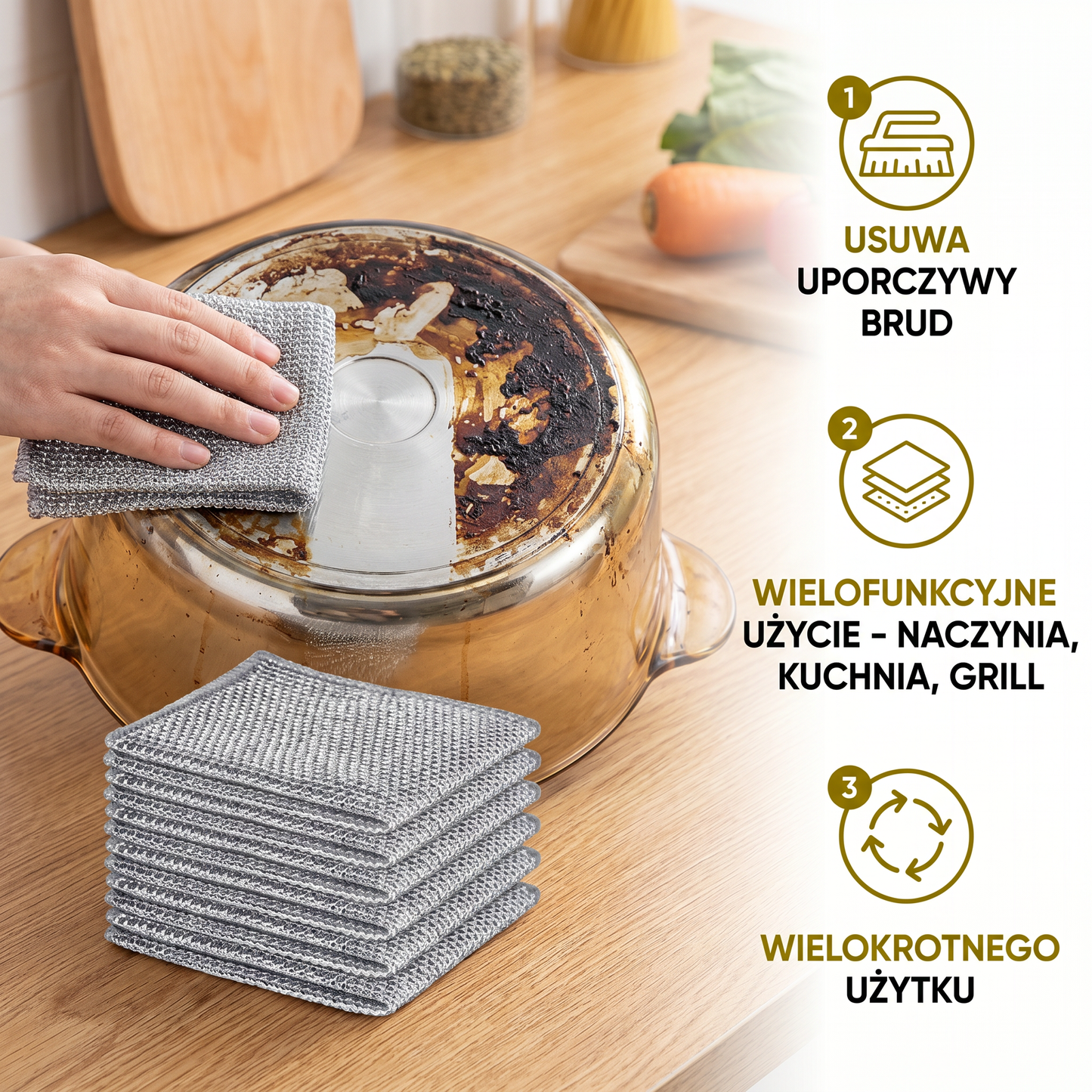 Wielofunkcyjne Wielokrotnego Użytku Ściereczki – Do Naczyń, Kuchni, Kuchenki i Grilla (20 Sztuk)