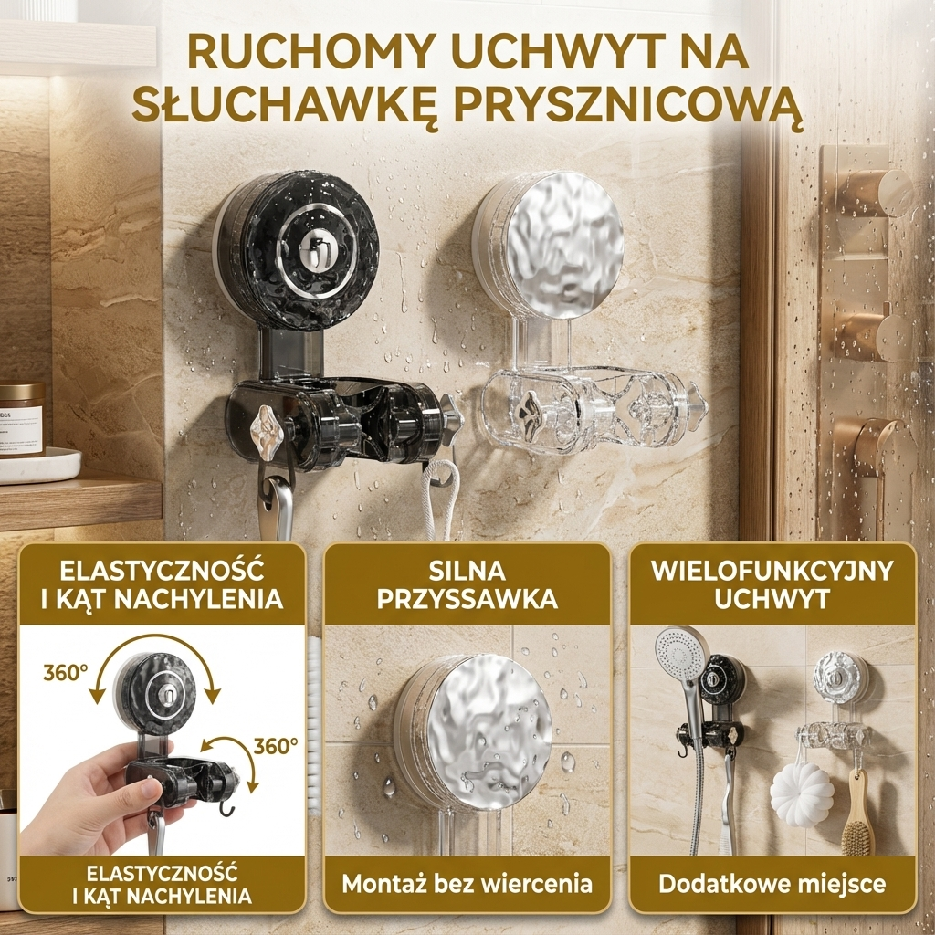 Ruchomy Uchwyt Na Słuchawkę Prysznicową