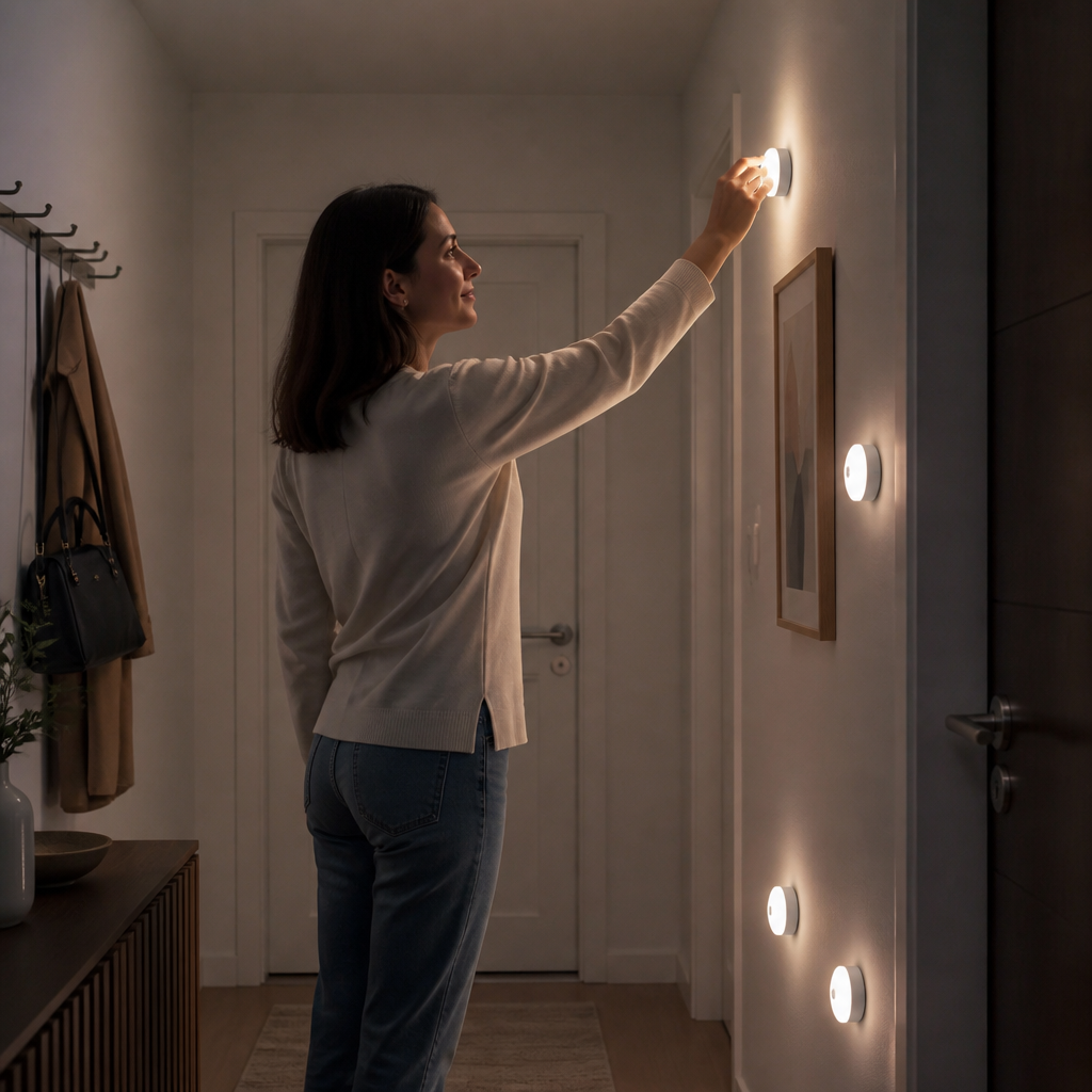 Wielokrotnego Ładowania LED Sensor Light (Zestaw 4 sztuk) – Magnetyczne i Automatyczne do Wszechstronnego Użytku