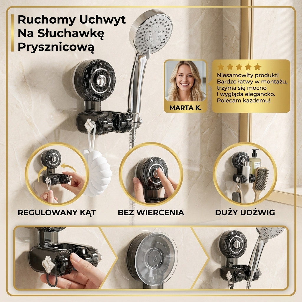 Ruchomy Uchwyt Na Słuchawkę Prysznicową