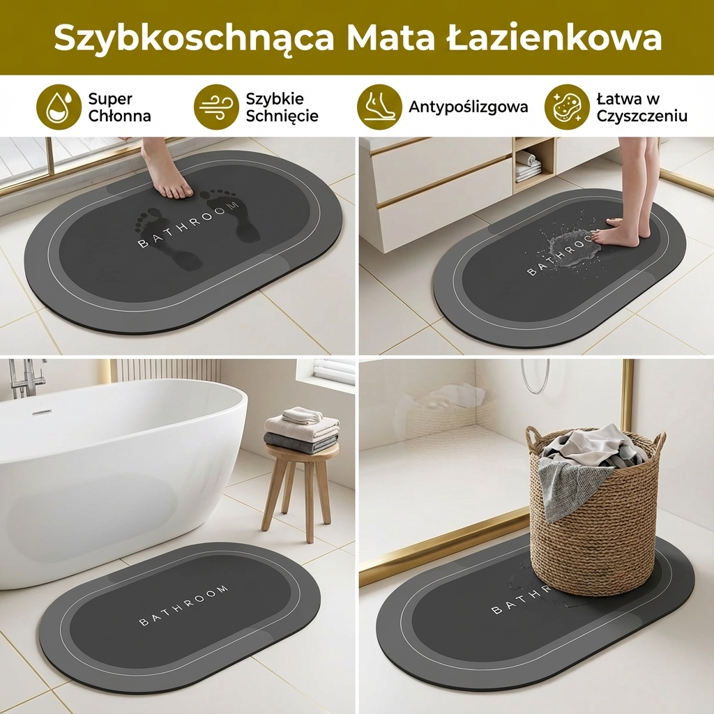 Szybkoschnąca Mata Łazienkowa