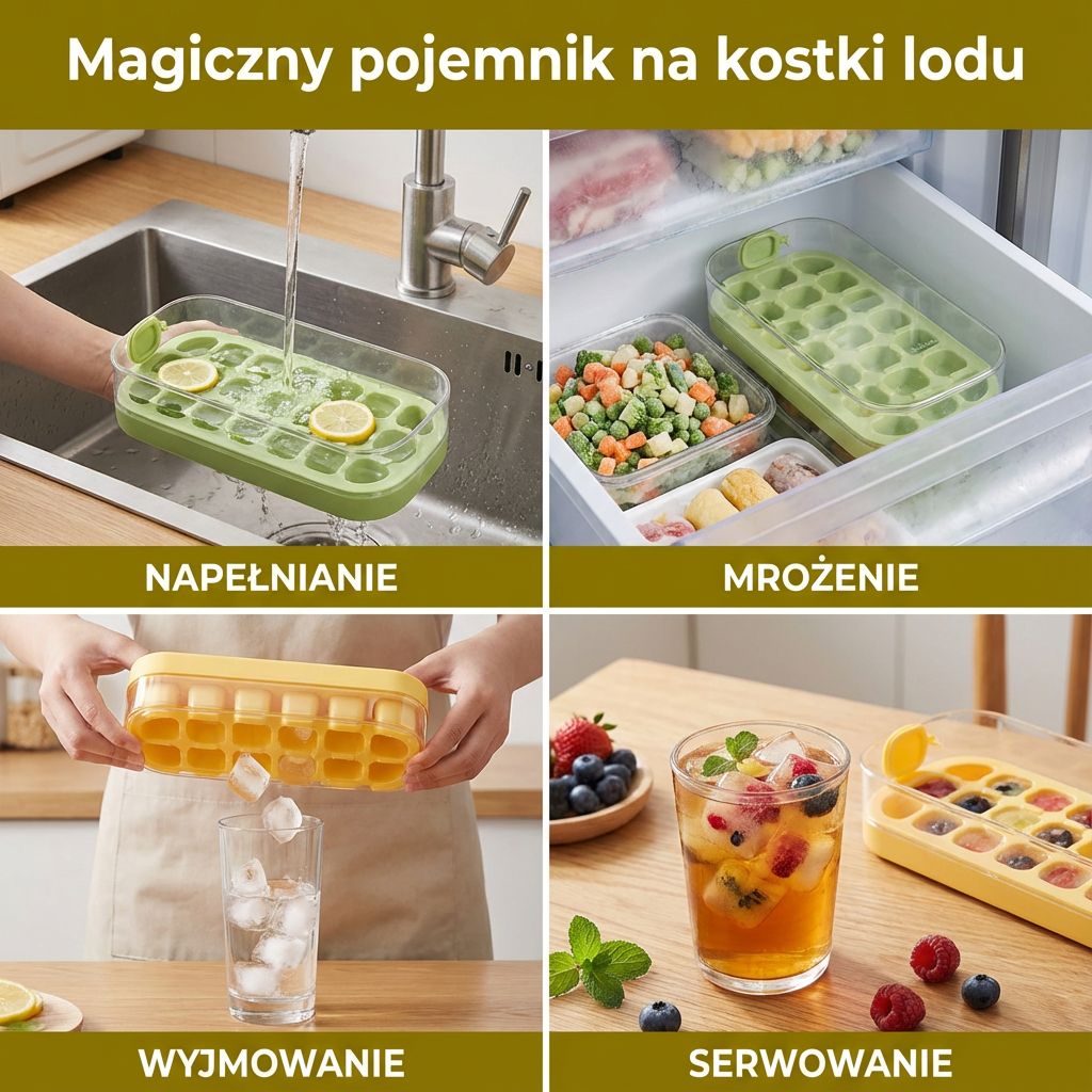 Magiczny pojemnik na kostki lodu
