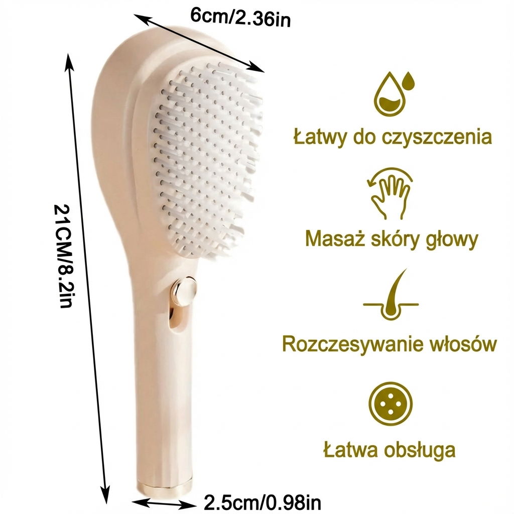 Łatwy do czyszczenia masażer do włosów w formie grzebienia