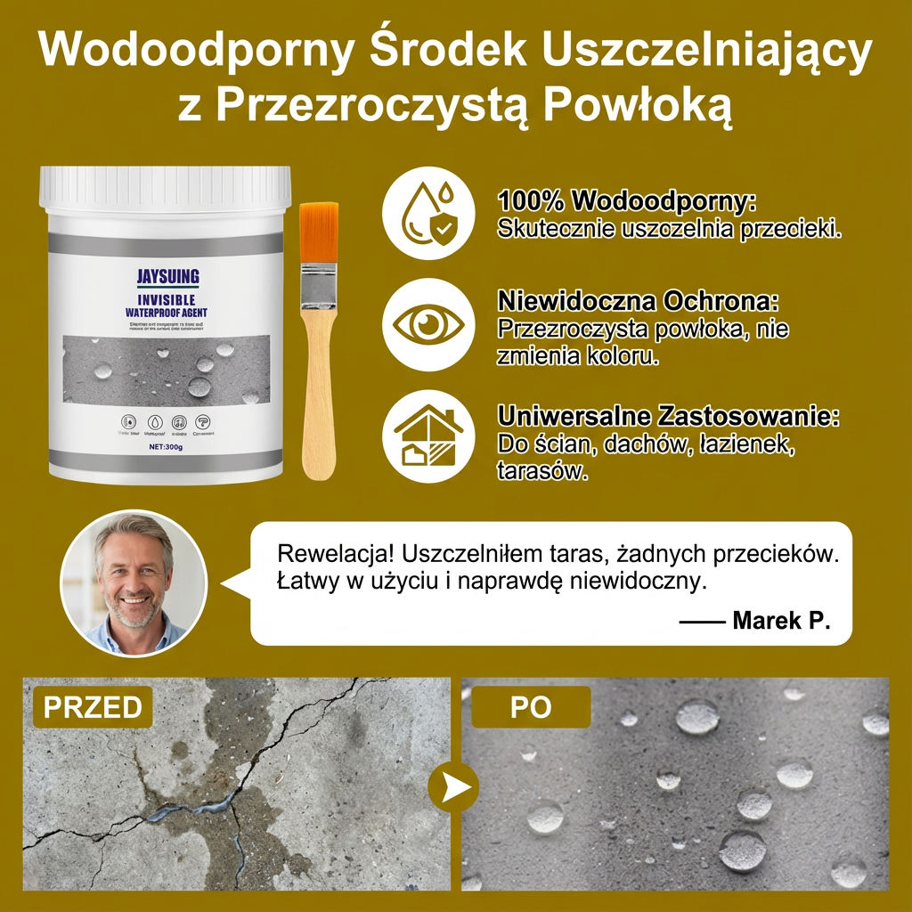 Wodoodporny Środek Uszczelniający z Przezroczystą Powłoką