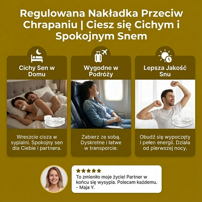 Regulowana Nakładka Przeciw Chrapaniu | Ciesz się Cichym i Spokojnym Snem
