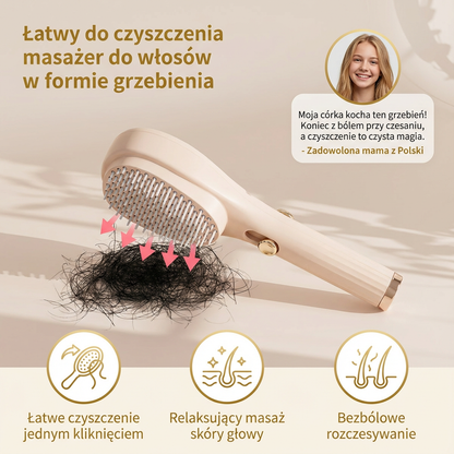 Łatwy do czyszczenia masażer do włosów w formie grzebienia