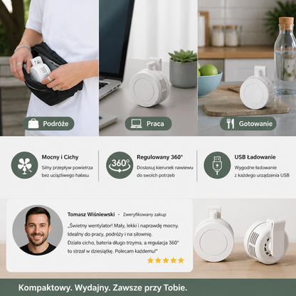 Kompaktowy Mini Wentylator USB – Cichy, Mocny i Wszechstronny do Użytku Gdziekolwiek