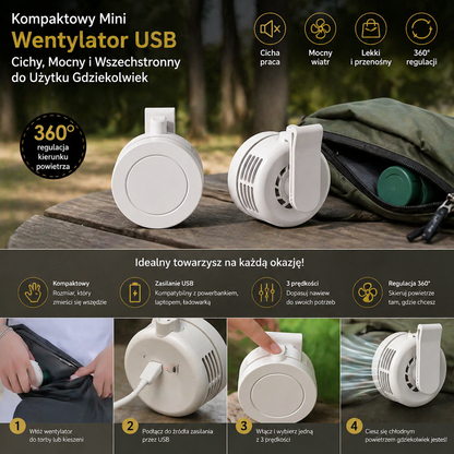 Kompaktowy Mini Wentylator USB – Cichy, Mocny i Wszechstronny do Użytku Gdziekolwiek