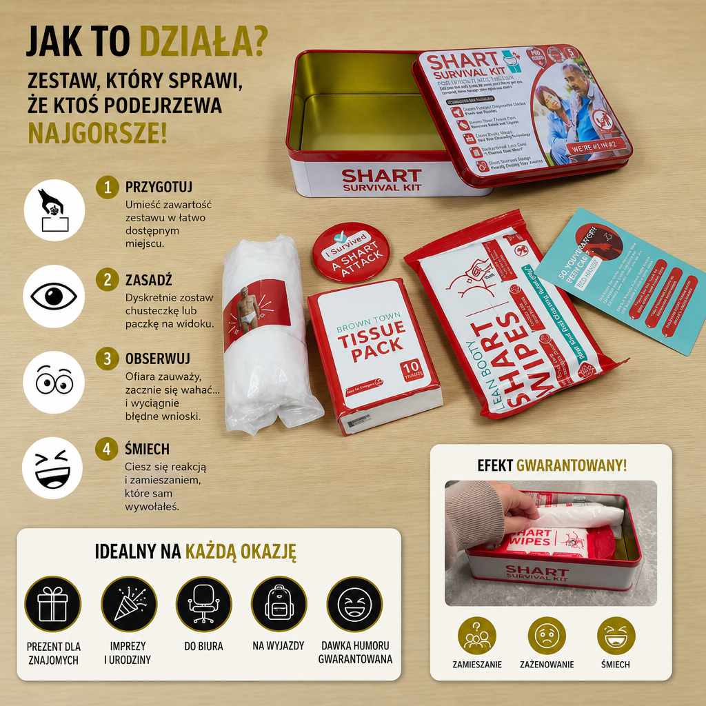 Zabawny „Shart Survival Kit” – Zestaw do Żartów z Kupą