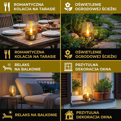 LED Solarna Świeca – Bez Płomieni i Wodoodporna do Użytku Zewnętrznego