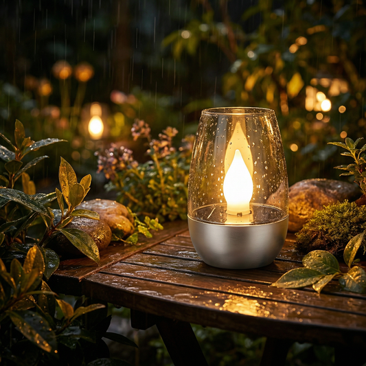 LED Solarna Świeca – Bez Płomieni i Wodoodporna do Użytku Zewnętrznego