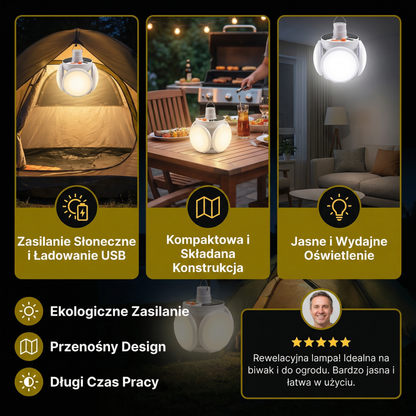 Praktyczna Solarna Outdoor Składana Kulowa Lampa