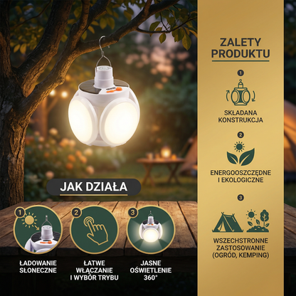 Praktyczna Solarna Outdoor Składana Kulowa Lampa