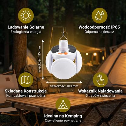 Praktyczna Solarna Outdoor Składana Kulowa Lampa