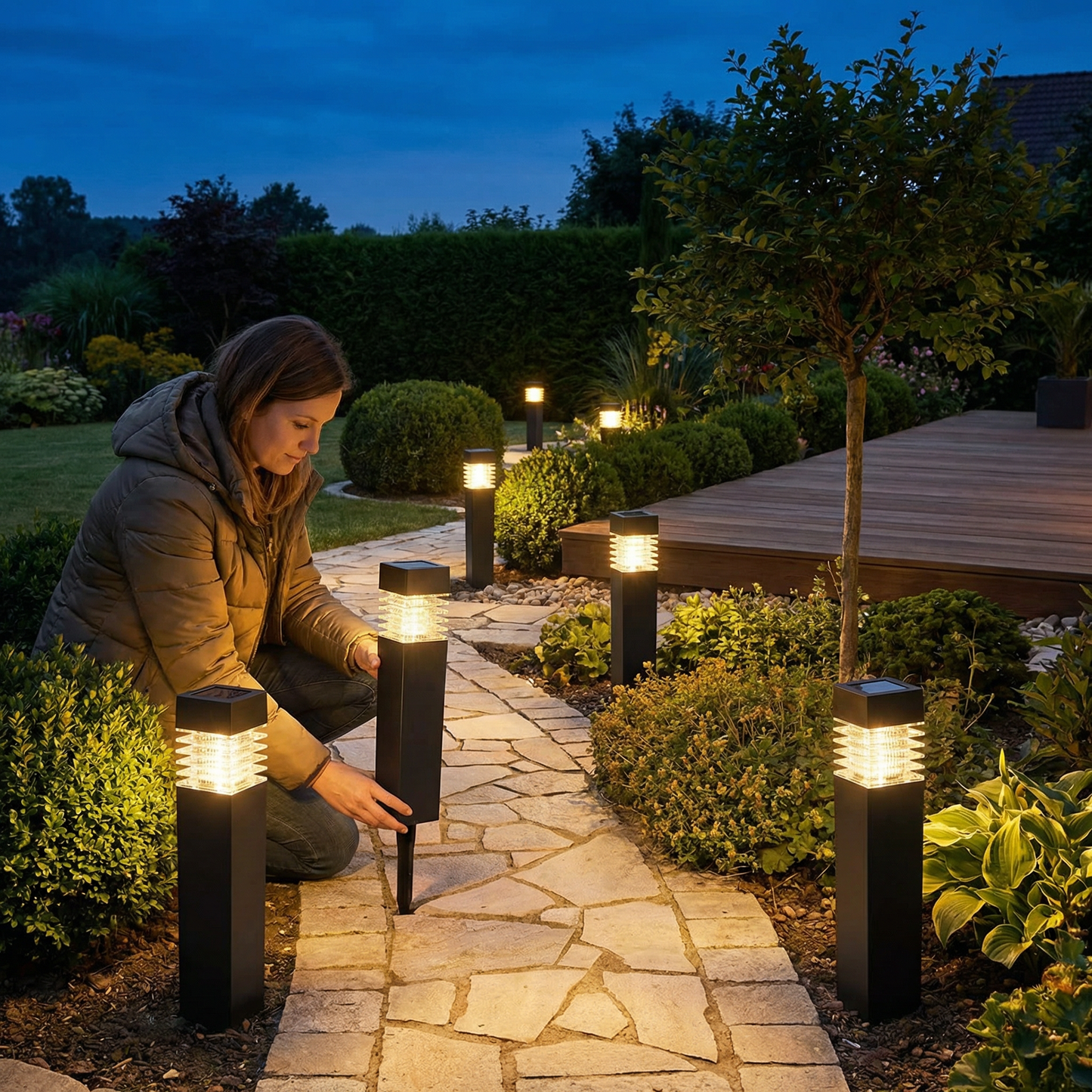 Solarowe lampy LED do podłoża – Wodoodporne oświetlenie ogrodowe na ścieżki, trawniki i tarasy