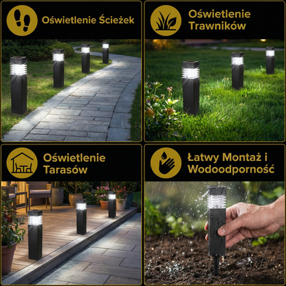Solarowe lampy LED do podłoża – Wodoodporne oświetlenie ogrodowe na ścieżki, trawniki i tarasy