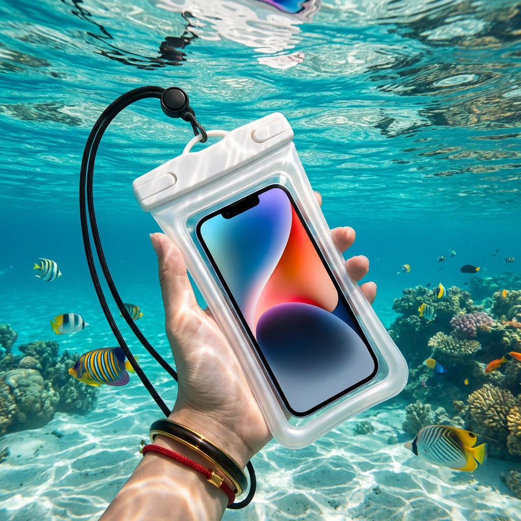 Wodoszczelna Obudowa na Telefon – Przezroczysta Torba na Ekran Dotykowy z Sznurkiem na Ramię do Plaży, Pływania i Nurkowania