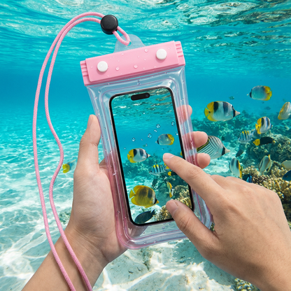 Wodoszczelna Obudowa na Telefon – Przezroczysta Torba na Ekran Dotykowy z Sznurkiem na Ramię do Plaży, Pływania i Nurkowania