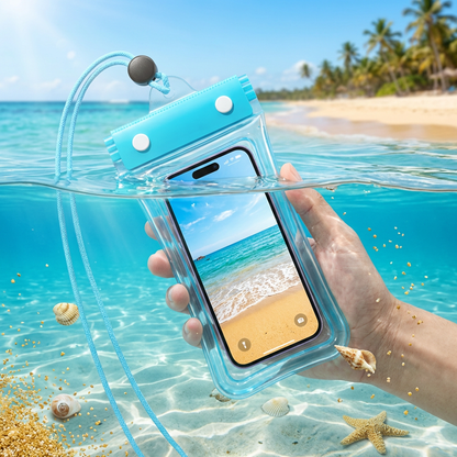 Wodoszczelna Obudowa na Telefon – Przezroczysta Torba na Ekran Dotykowy z Sznurkiem na Ramię do Plaży, Pływania i Nurkowania