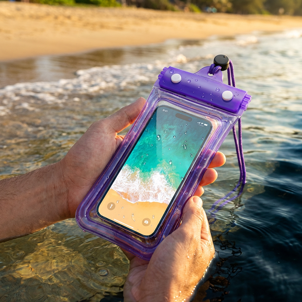 Wodoszczelna Obudowa na Telefon – Przezroczysta Torba na Ekran Dotykowy z Sznurkiem na Ramię do Plaży, Pływania i Nurkowania