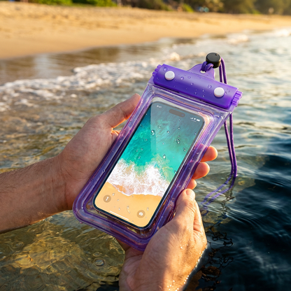 Wodoszczelna Obudowa na Telefon – Przezroczysta Torba na Ekran Dotykowy z Sznurkiem na Ramię do Plaży, Pływania i Nurkowania