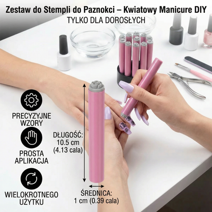 Zestaw do Stempli do Paznokci – Kwiatowy Manicure DIY