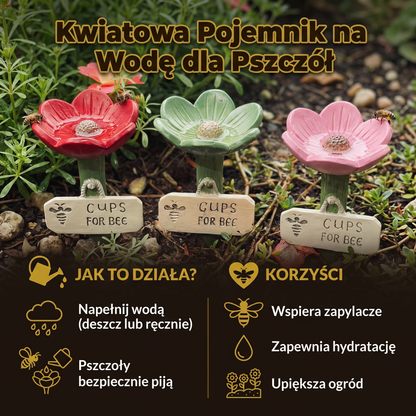 Kwiatowa Pojemnik na Wodę dla Pszczół – Kolorowe Dystrybutory Wody do Ogrodu