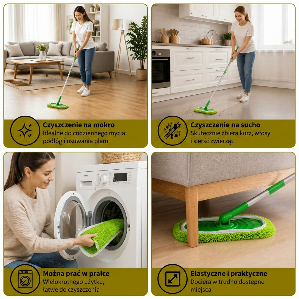 Wielokrotnego Użytku Nakładki Z Mikrofibry Do Mopa Swiffer Sweeper – Zmywalne Wkłady Do Czyszczenia Podłóg Na Mokro I Na Sucho
