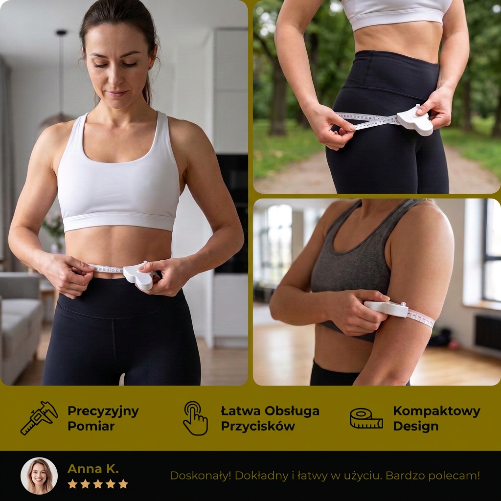 Zwijana Taśma do Pomiaru Ciała 3D do Talii, Bioder, Biustu i Ramion