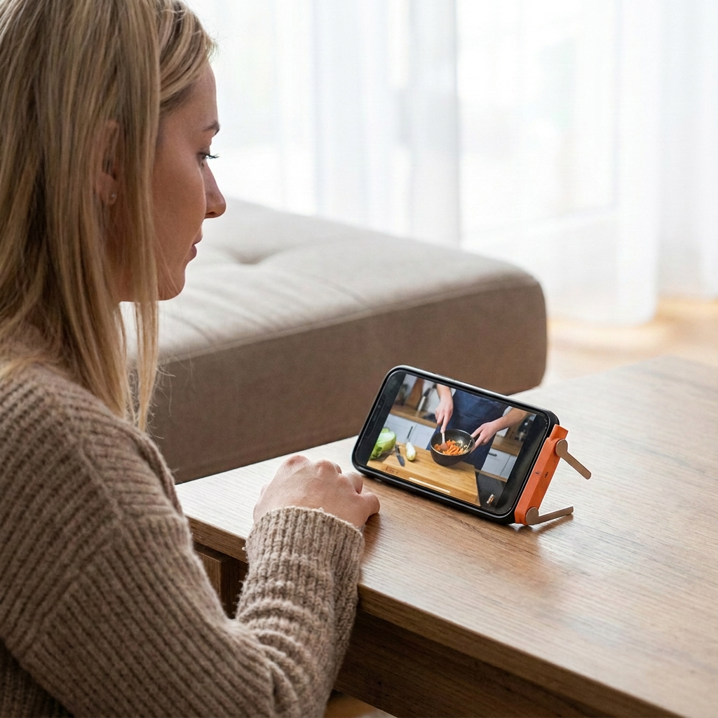Wytrzymały i składany stojak na telefon 2 w 1 z odłączanym kablem USB-C do ładowania
