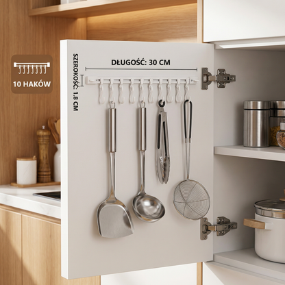 Samoprzylepna listwa hakowa do kuchni i łazienki - Silne trzymanie bez wiercenia (2 szt.)