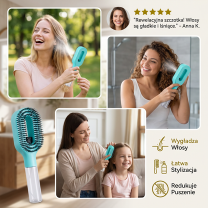 Anti-Frizz Sprüh-Haarbürste – Wygładza odstające włosy i ułatwia stylizację fryzur
