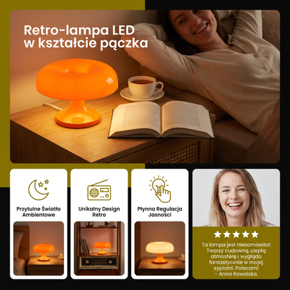 Retro-lampa LED w kształcie pączka z przytulnym światłem ambientowym