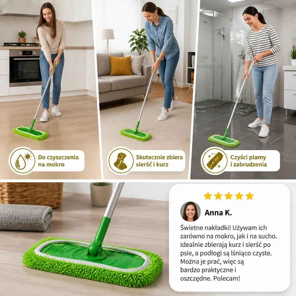 Wielokrotnego Użytku Nakładki Z Mikrofibry Do Mopa Swiffer Sweeper – Zmywalne Wkłady Do Czyszczenia Podłóg Na Mokro I Na Sucho