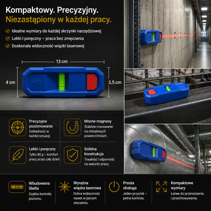 Magnetyczna Poziomica Laserowa 3 W 1 Z Wykrywaczem Belek