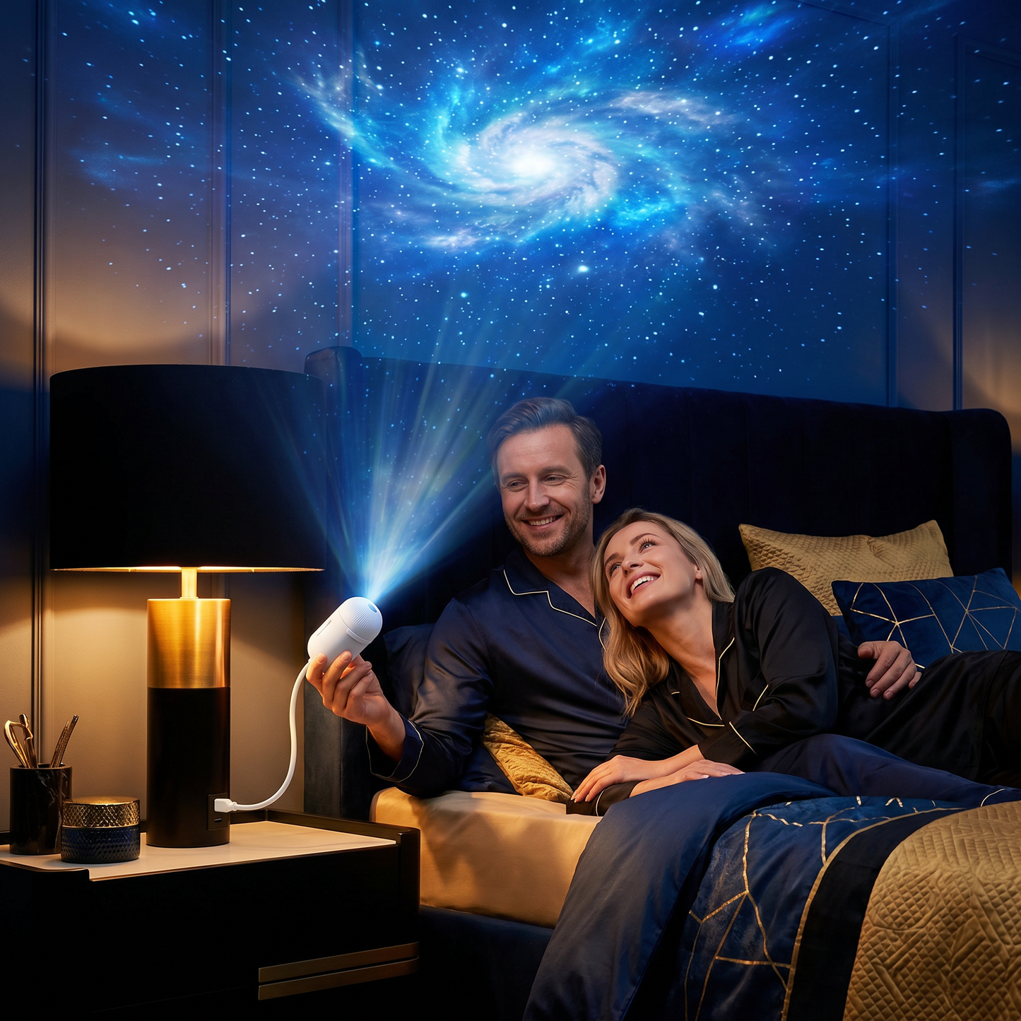 Nowoczesna Lampa Gwiaździstego Nieba – Mini Projektor USB Nocna Lampa do Sypialni i Relaksująca Atmosfera z 5 Motywami