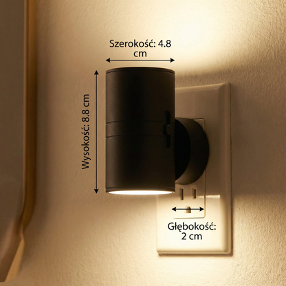 LED Lampka Nocna do Gniazdka – Ściemniająca Lampka Orientacyjna z Czujnikiem Światła do Przytulnego Domu