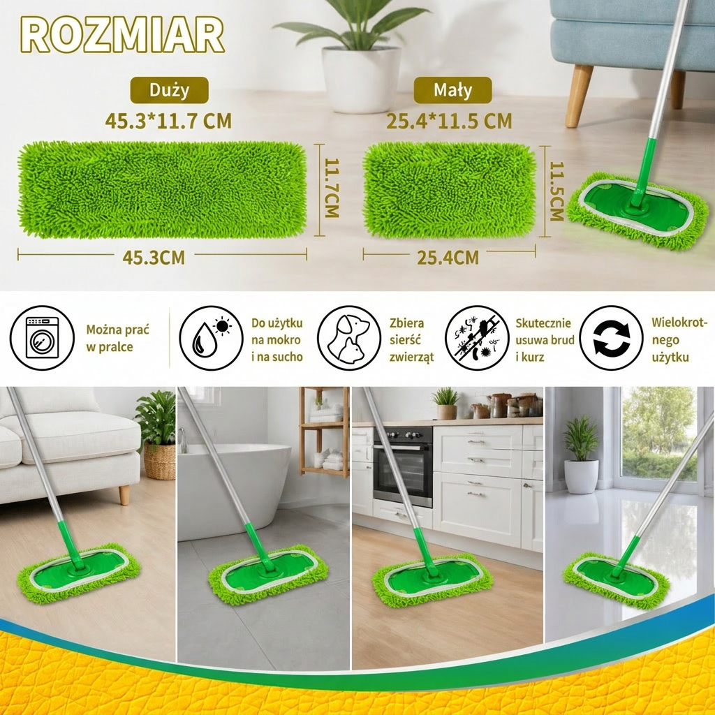 Wielokrotnego Użytku Nakładki Z Mikrofibry Do Mopa Swiffer Sweeper – Zmywalne Wkłady Do Czyszczenia Podłóg Na Mokro I Na Sucho