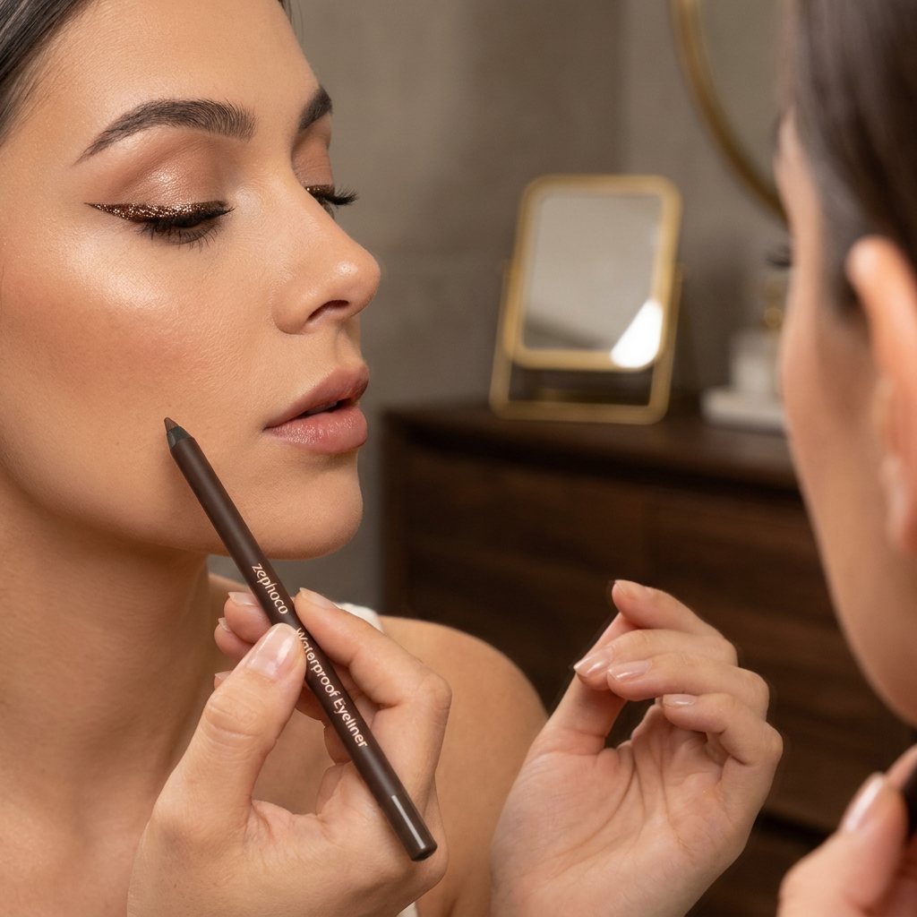Wodoodporny eyeliner w żelu z brokatem – trwały, odporny na rozmazywanie kolor