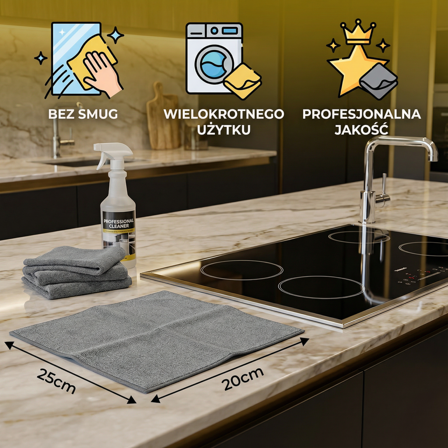Ściereczki z mikrofibry – zestaw 10 sztuk | bez smug i wielokrotnego użytku
