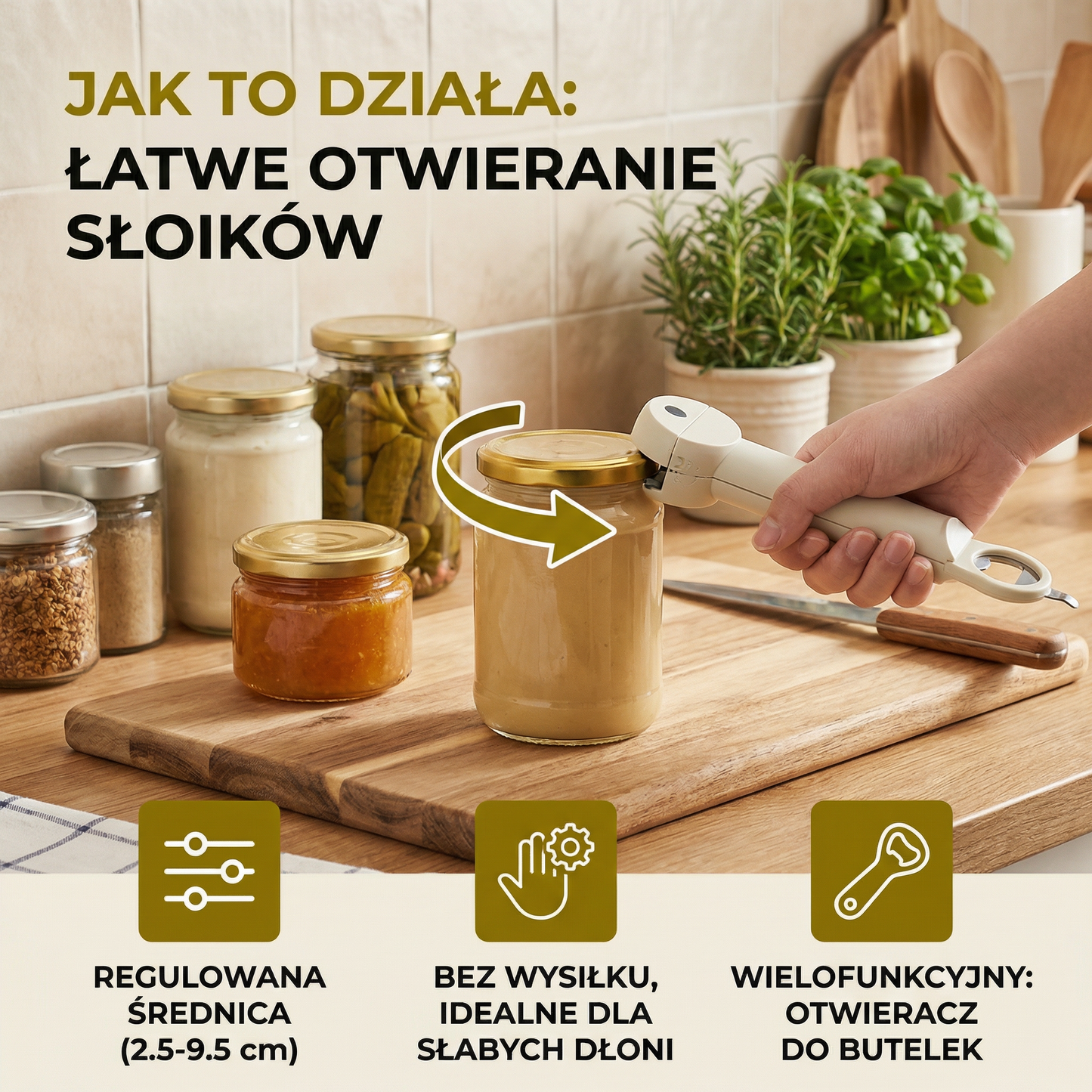 Wielofunkcyjny otwieracz uniwersalny ze stali nierdzewnej