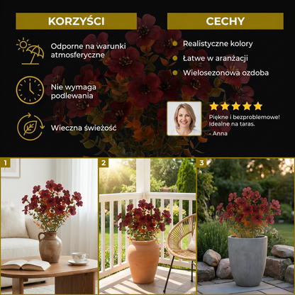 EverBloom – Niewiędnący bukiet sztucznych kwiatów polnych do donic zewnętrznych